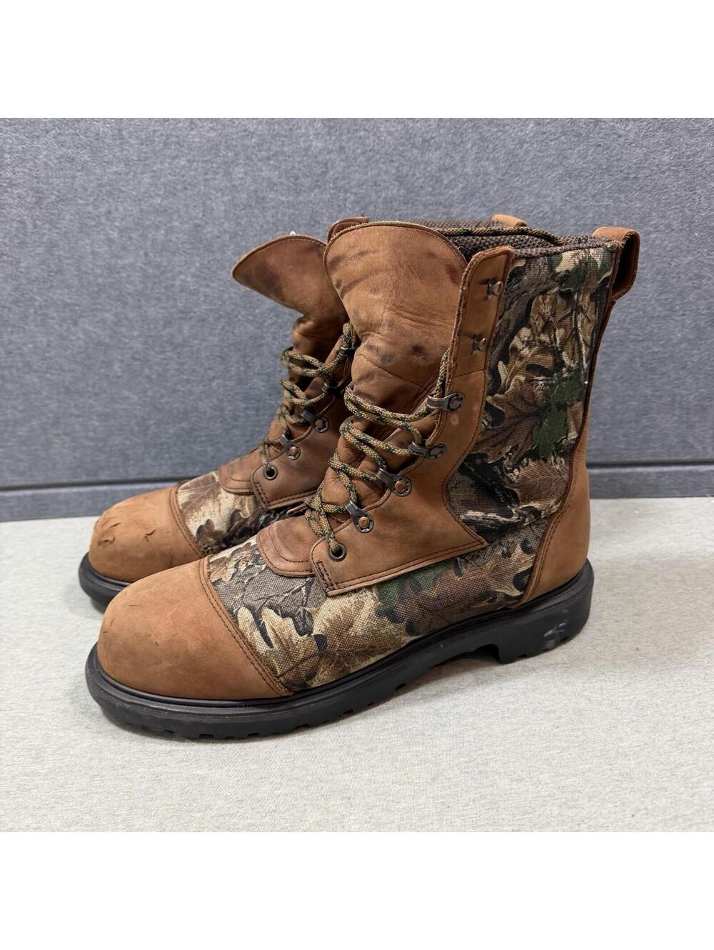 Vintage Red Wings‎ Boots Camo GoreTex Work Steel Toe Made in USA Size 10.5D